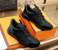 chaussures hermes new summer elastic cloth grinding cowhide black